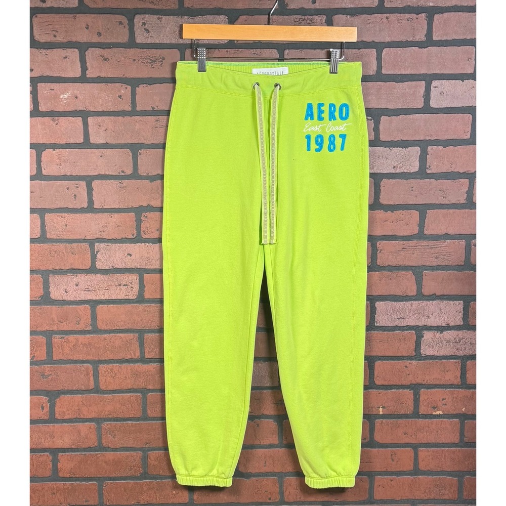 Aeropostale Embroidered Logo Sweatpants Joggers Green Comfort Y2K VTG Women's S